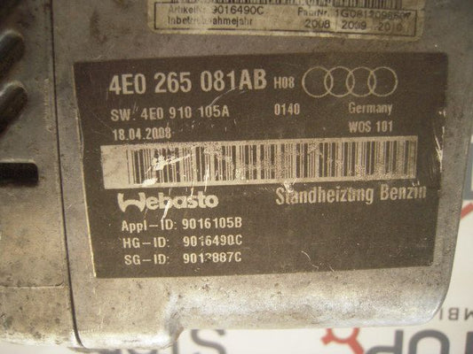 riscaldatore webasto - Audi A8 2è Serie Restyling (4e2) - Pit Stop Ricambi Auto