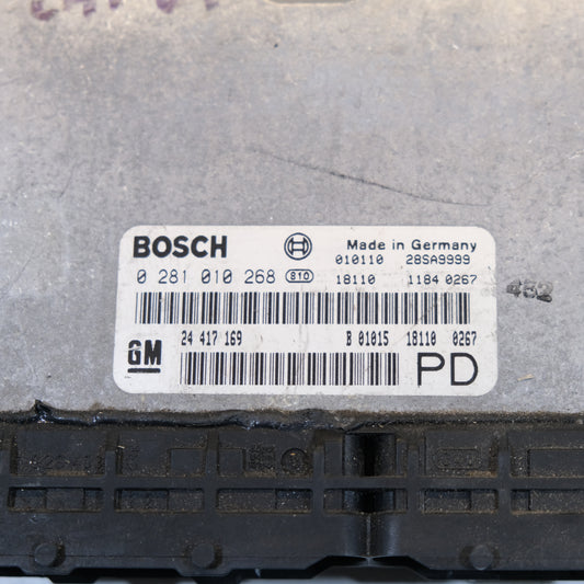 24417169 CENTRALINA MOTORE OPEL ZAFIRA A 2.0 DTI 16V 1999-05 BOSCH 0281010268 12s