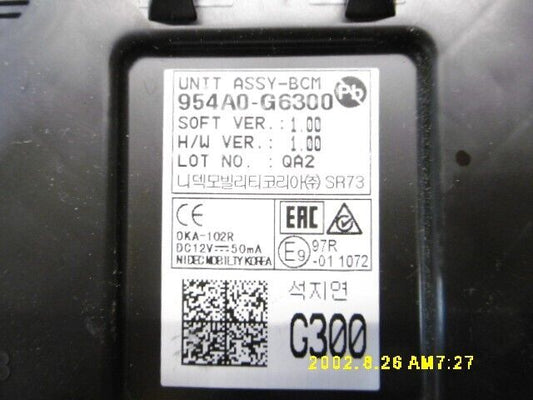 954a0-g6300 comfort control unit kia picanto 2021 petrol lpg 12s